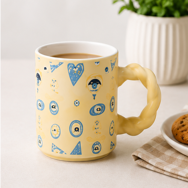 Yellow Ceramic Tea Coffee Mug for Drinkware Collection (YM2844)
