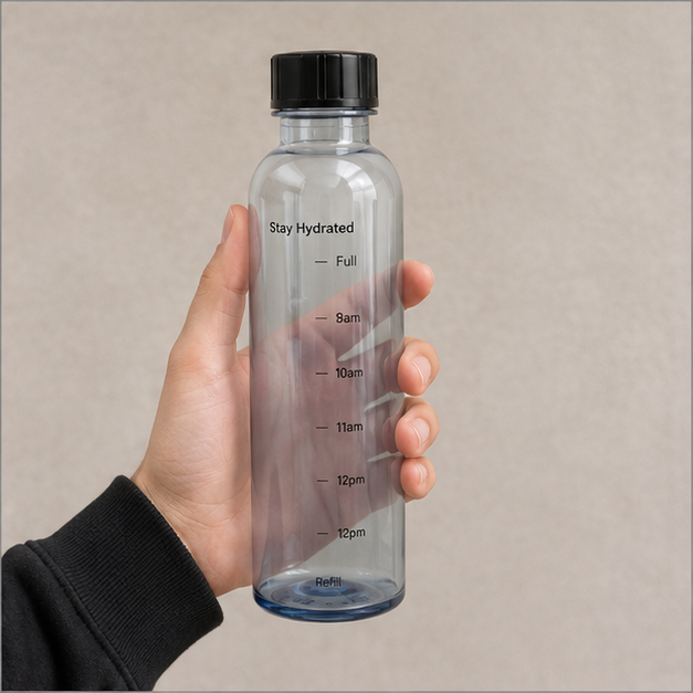 Black Glass Water Bottle for Daily Use (YM2175)