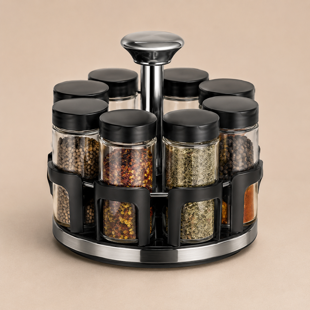 Glass Seasoning Organizer Set of 4 (YM065)