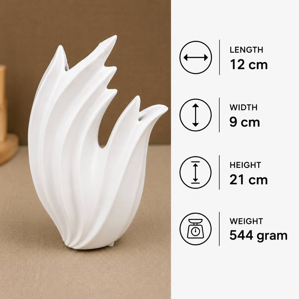 White Sculptural Flower Vase(YM2369)