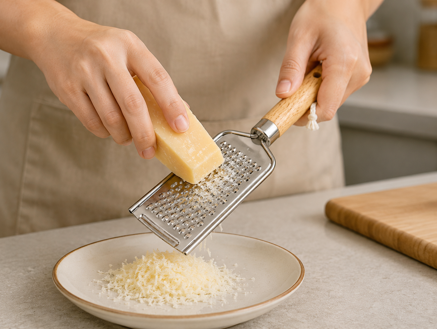 Stainless Steel Hand Grater with Wooden Handle(YM1656)