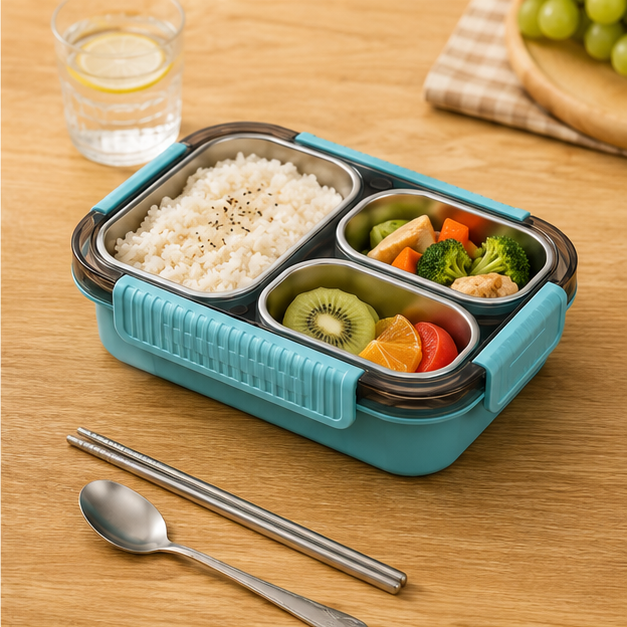 Blue Stainless Steel Kids Lunch Box (YM2482)