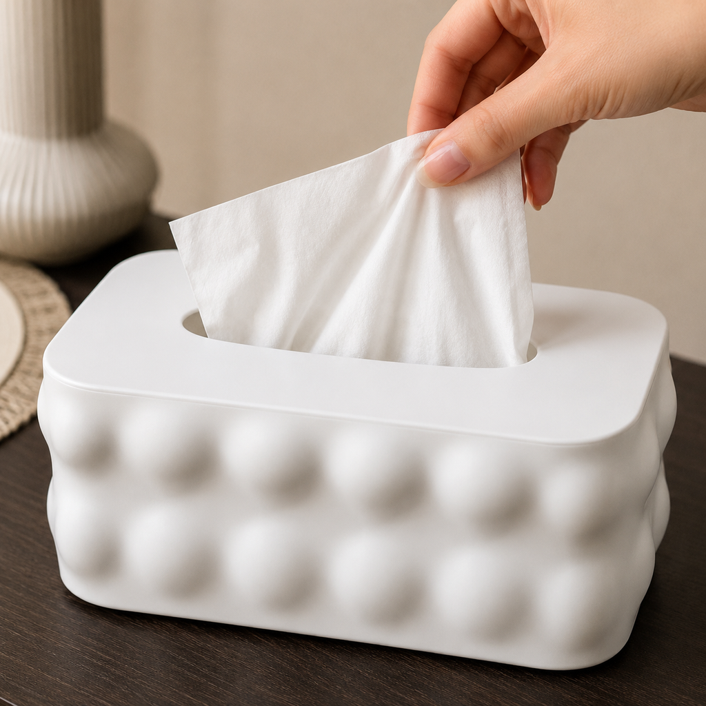 White Tissue Box Holder(YM2713)
