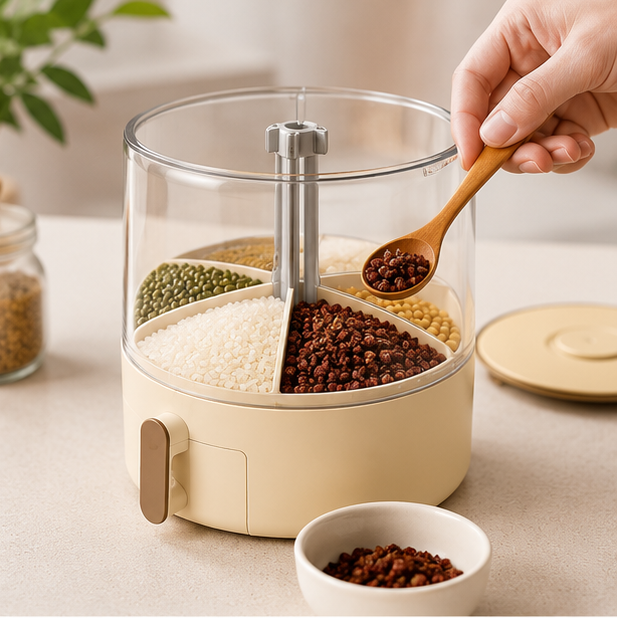 Off White Rice Storage Container (RB-E2332BE-S)