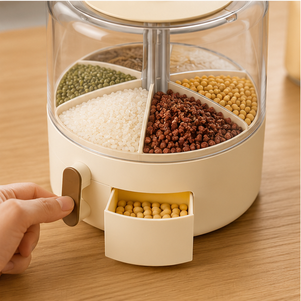 Off White Rice Storage Container (RB-E2332BE-S)