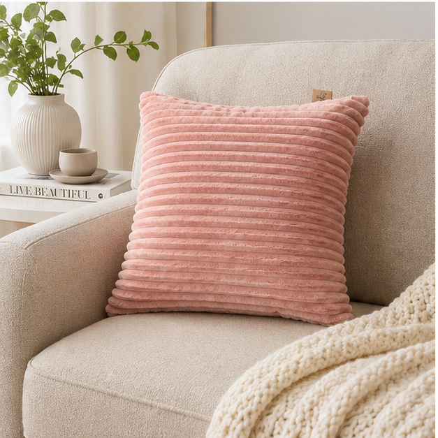 Pink Decorative Cushion for Home and Living Spaces  (YM1864)