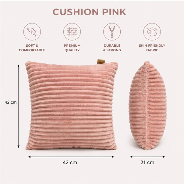 Pink Decorative Cushion for Home and Living Spaces  (YM1864)