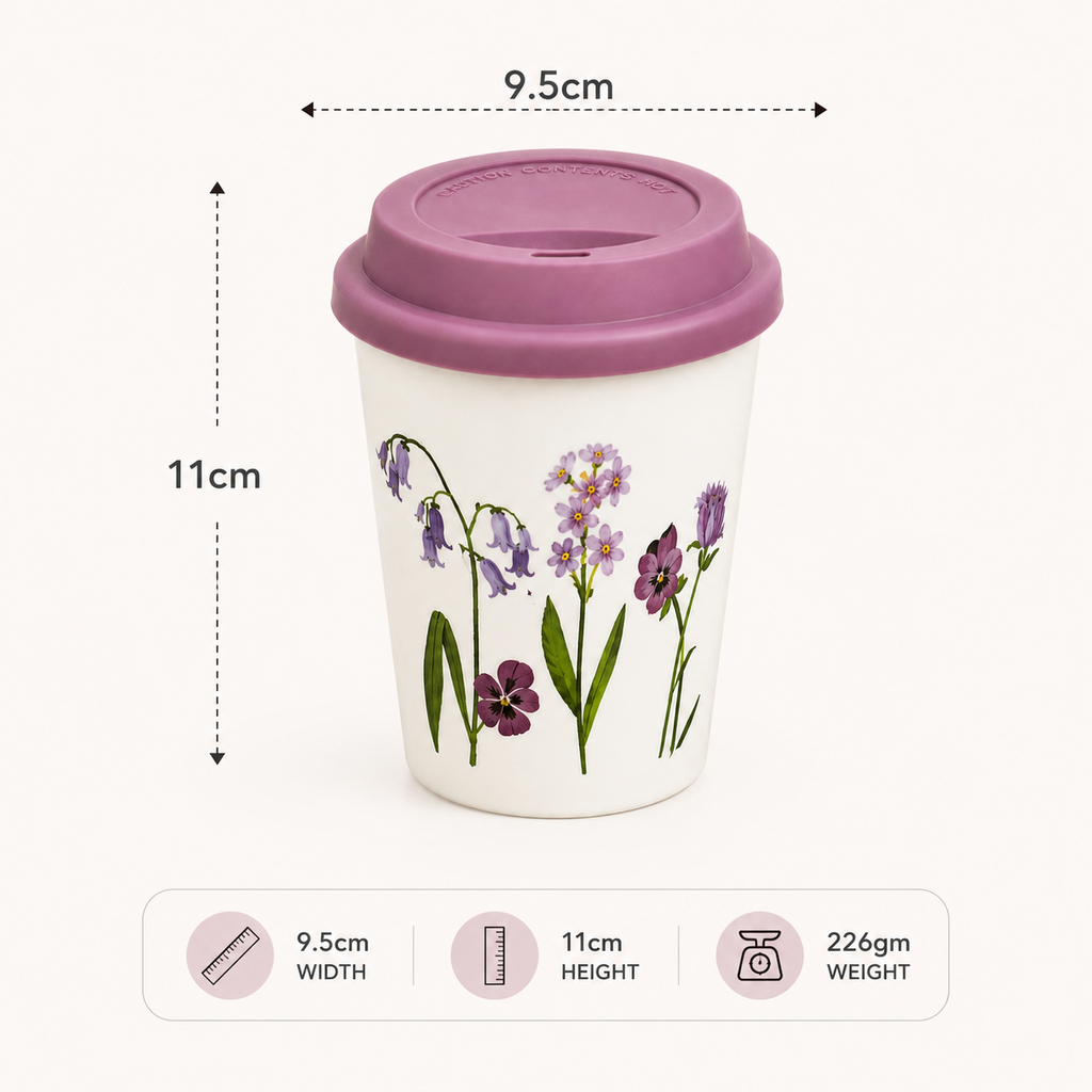 Floral Coffee Tumbler with Lid – Mauve (YM2856)