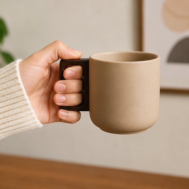 Grey Signature Latte Cup with Saucer (YM2388)