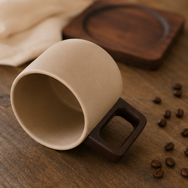 Grey Signature Latte Cup with Saucer (YM2388)