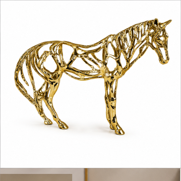 Gold Designer Horse Figurine for Home Decor (YM2260)