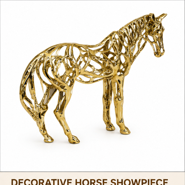 Gold Designer Horse Figurine for Home Decor (YM2260)