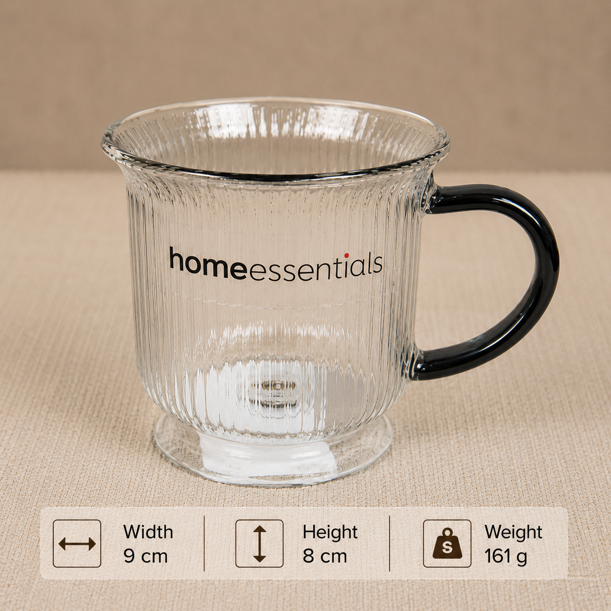 Ribbed Glass Coffee Mug(YM1693)