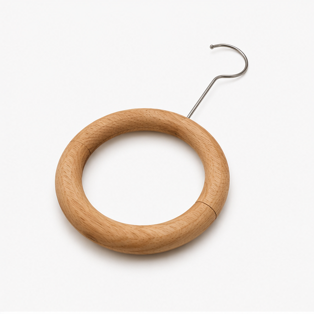 Beige Wooden Round Hanger for Bathroom Storage (YM428)