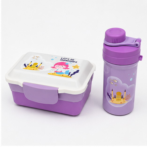 Purple Kids Lunch Box with Bottle (YM2473)