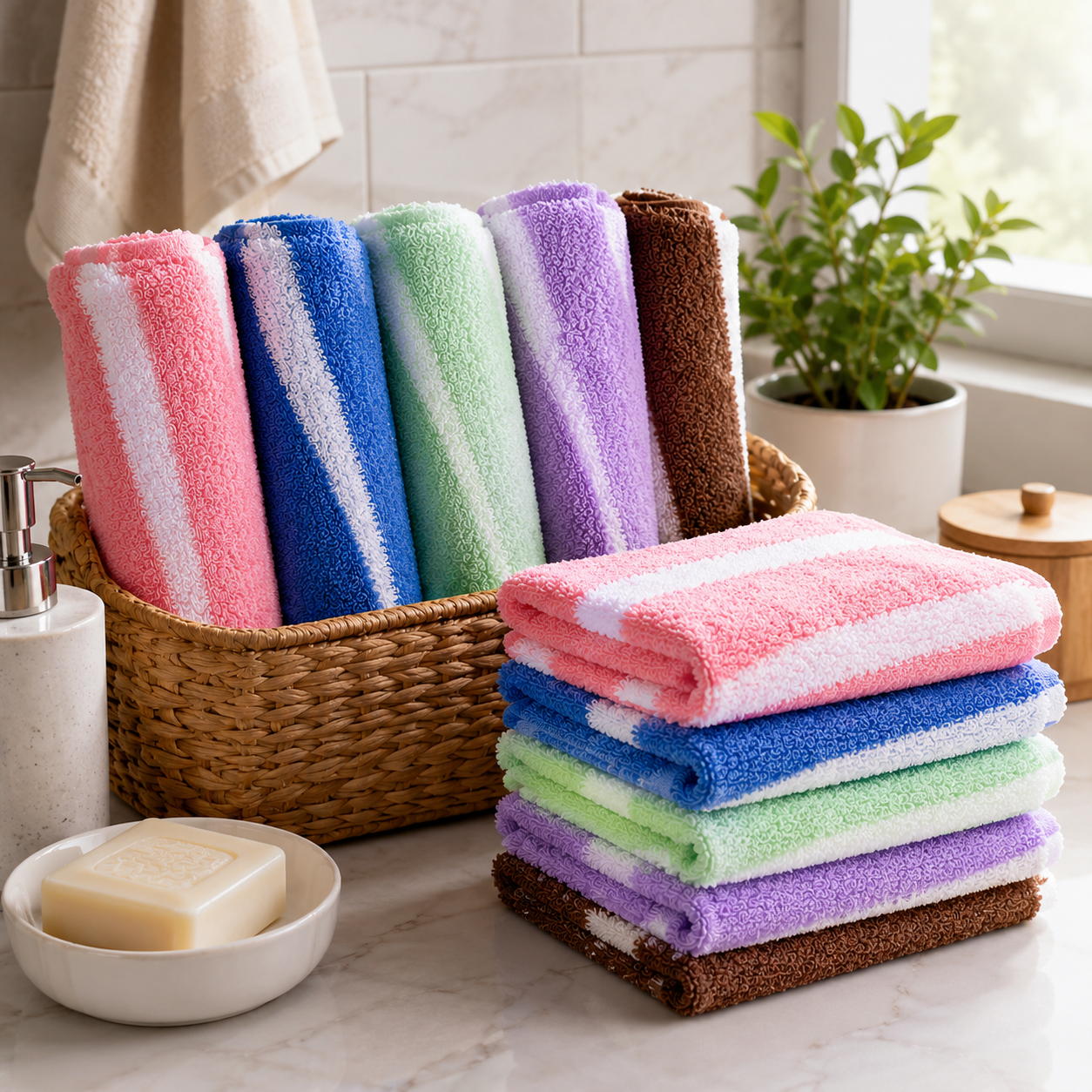 Multi-Color Towel Set of 5 (YM016)