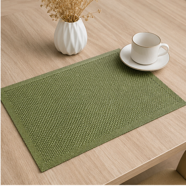 Green Table Mat Set of 6 for Dining Table (YM710)
