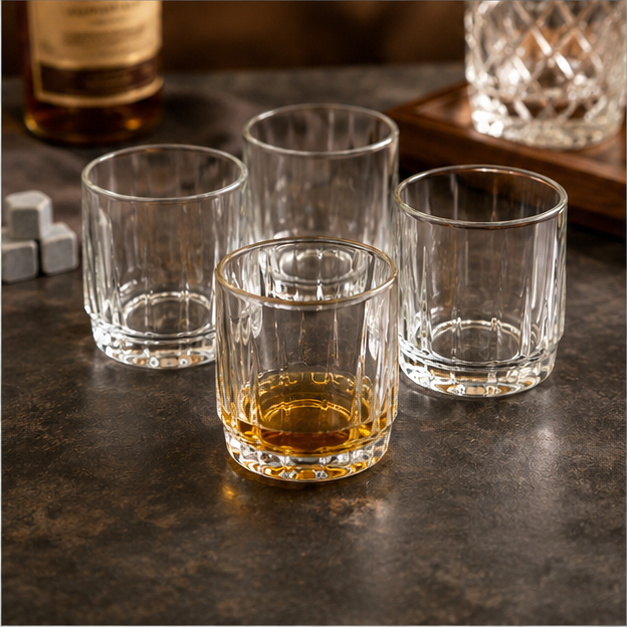 Premium Glass Whisky Tumbler for Bar & Kitchen Use (YM1394)