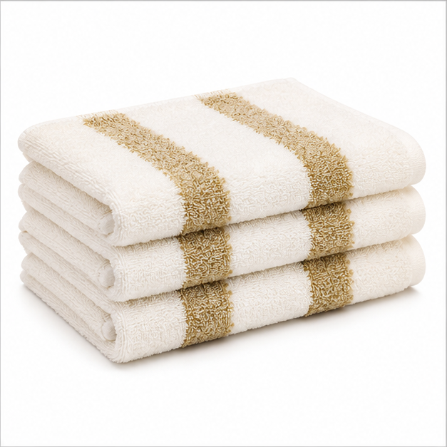 Towel Cream and Green Set of 4 (YM362)