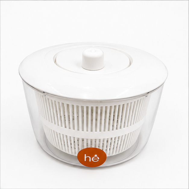 White Salad Spinner for Washing & Drying Greens (YM1795)