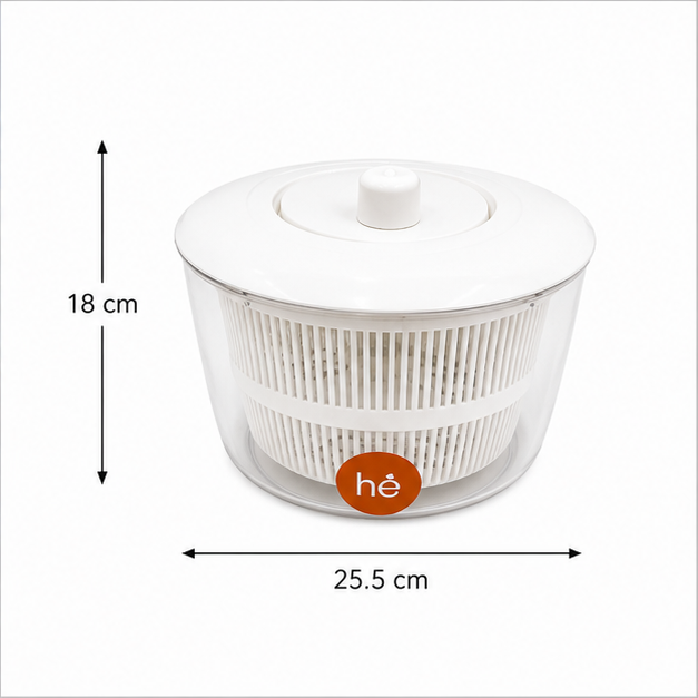 White Salad Spinner for Washing & Drying Greens (YM1795)