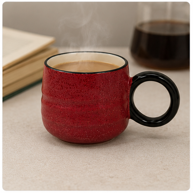 Red Ceramic Tea & Coffee Cup (YM460)