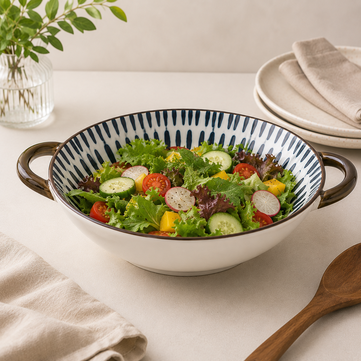 Elegant Ceramic Serving Bowl – 9 Inch (AM406)
