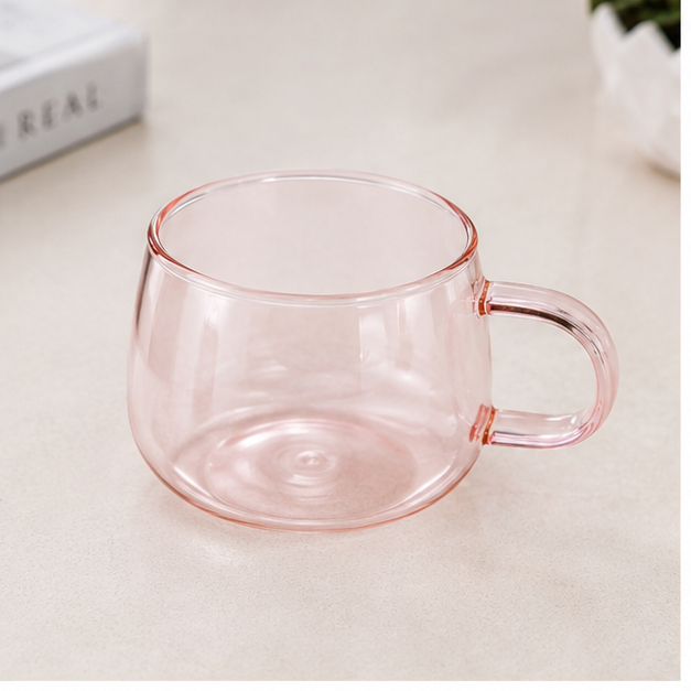 Pink Glass Cup for Tea & Coffee (YM1571)