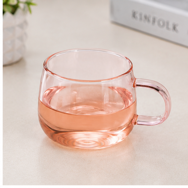 Pink Glass Cup for Tea & Coffee (YM1571)
