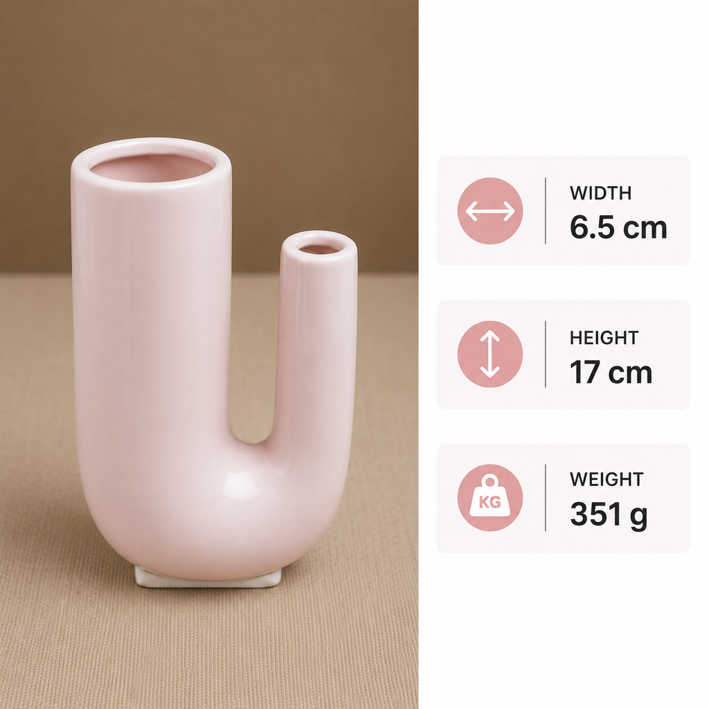 Modern Light Pink Ceramic Flower Vase (YM1360)