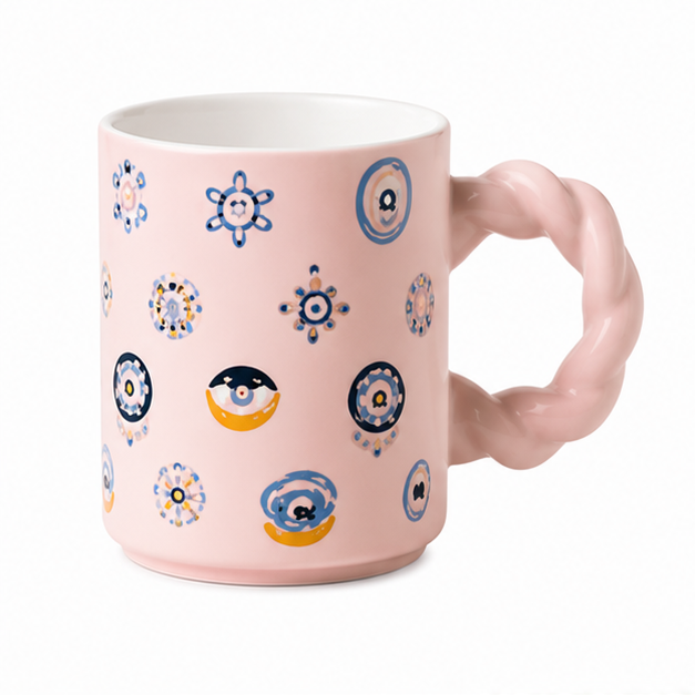 Pink Ceramic Tea Coffee Mug for Drinkware Collection (YM2844)