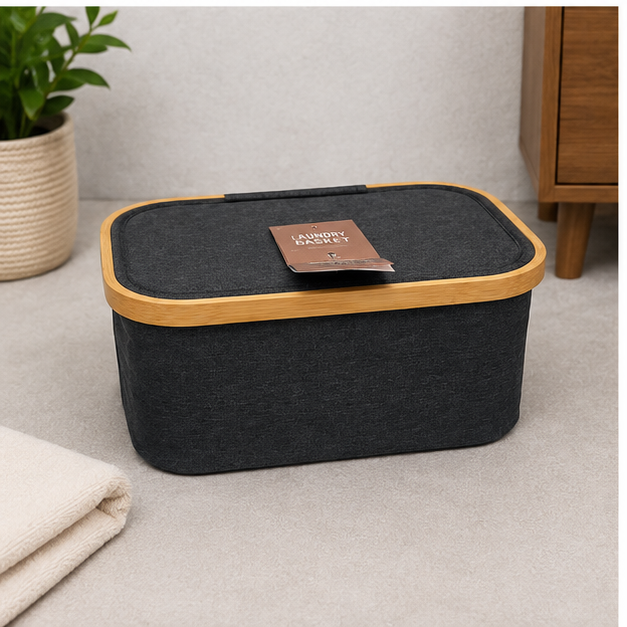 Dark Grey Oxford Laundry Basket (YM1896)