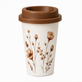 Brown Floral Coffee Cup for Travel Drinkware (YM2856)