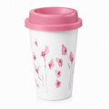 Pink Floral Coffee Cup for Travel Drinkware (YM2856)