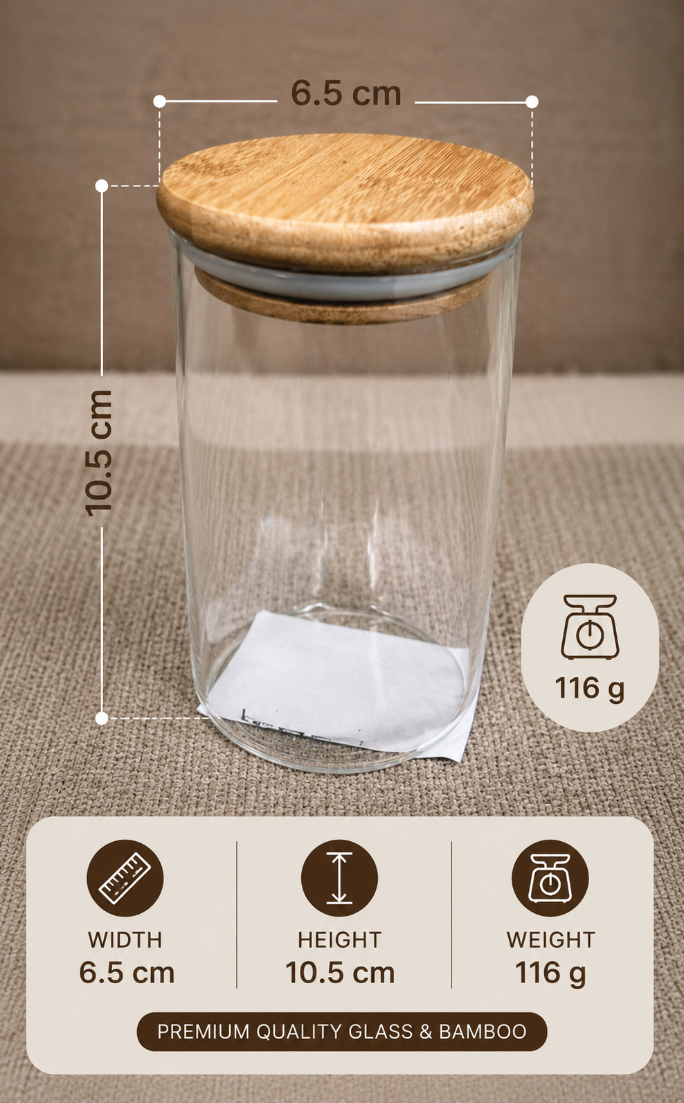 Glass Storage Jar with Wooden Lid(YM1709)