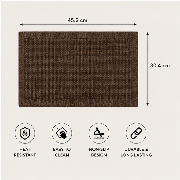 Brown Table Mat Set of 6 for Dining Table (YM710)