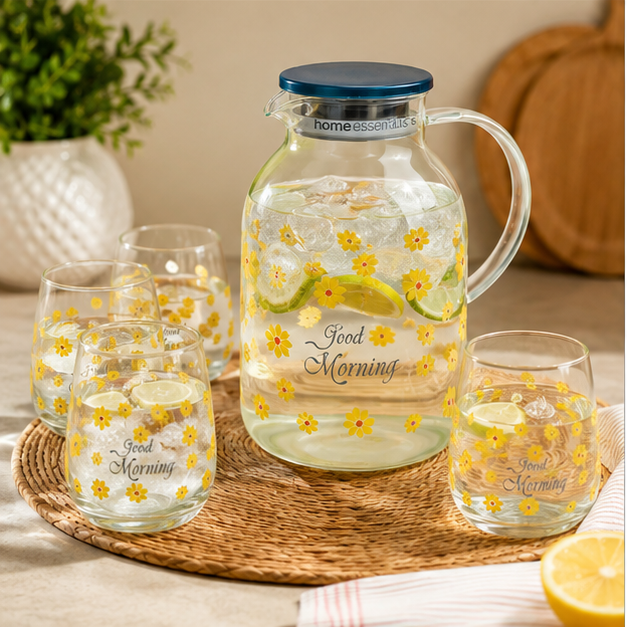 Premium Glass Jug Set of 7 for Elegant Beverage Serving (YM1573)