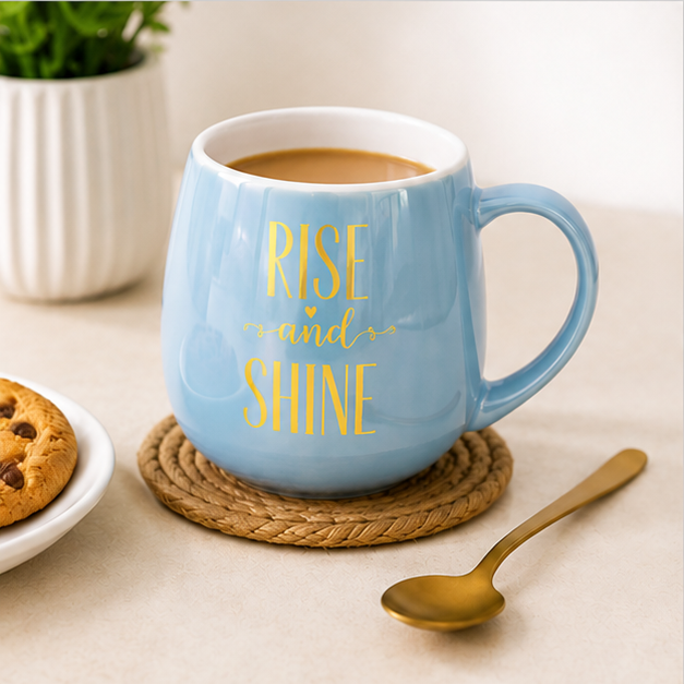 Blue Ceramic Tea Coffee Mug for Drinkware Collection (YM2840)