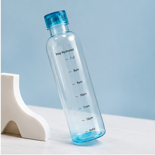 550ml Sky Blue Glass Water Bottle for Daily Use (YM2175)