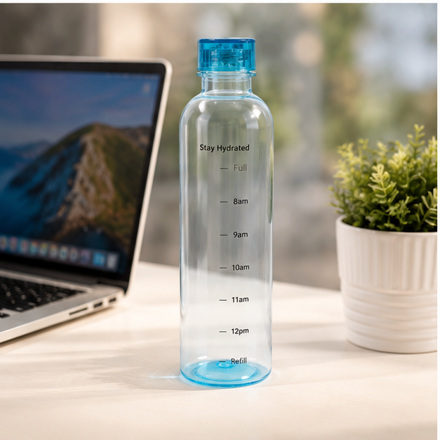 550ml Sky Blue Glass Water Bottle for Daily Use (YM2175)