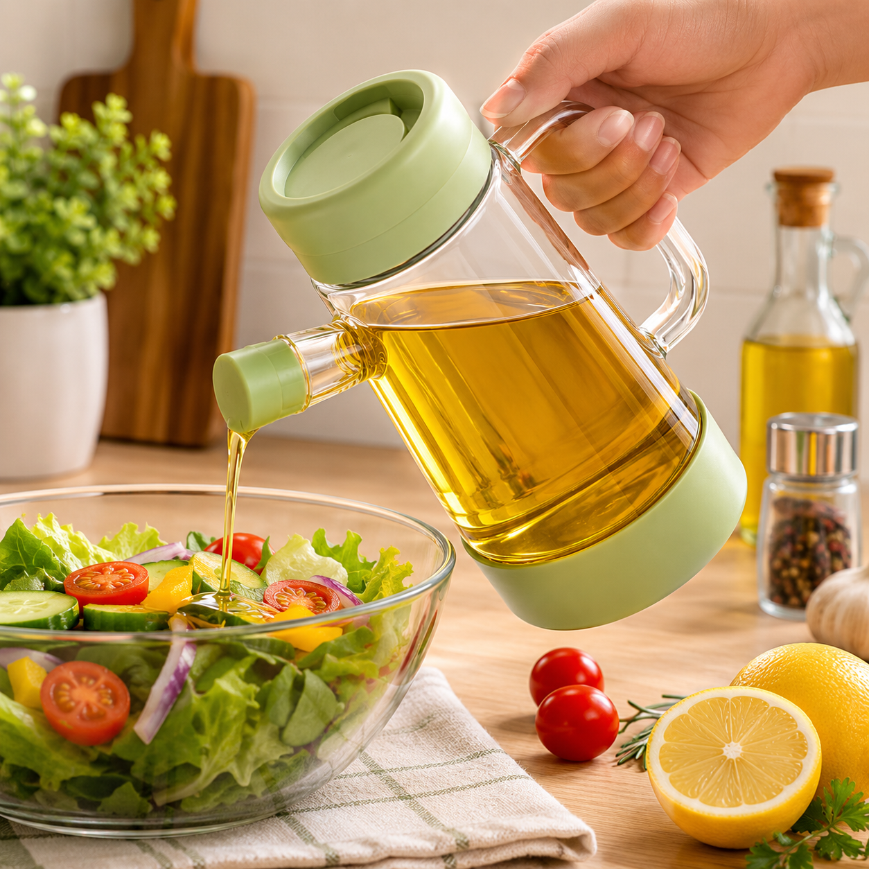 Pure Pour Transparent Glass Oil Dispenser (YM063)