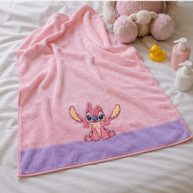 Pink Stitch Kids Bath Towel Soft and Absorbent (YM1915)