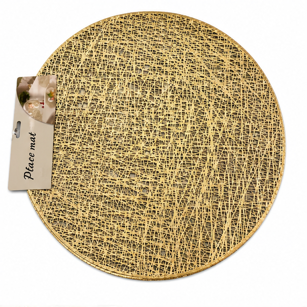 Gold Round Table Mat Set of 6 for Dining Table Styling (YM2666)