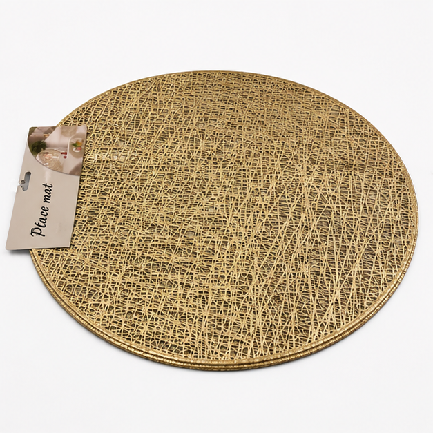 Gold Round Table Mat Set of 6 for Dining Table Styling (YM2666)