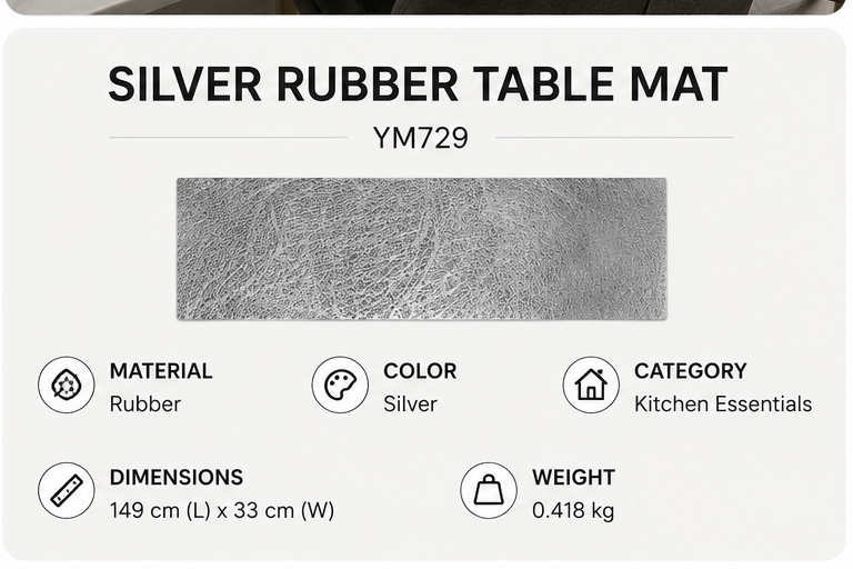 Silver Rubber Table Mat (YM729)
