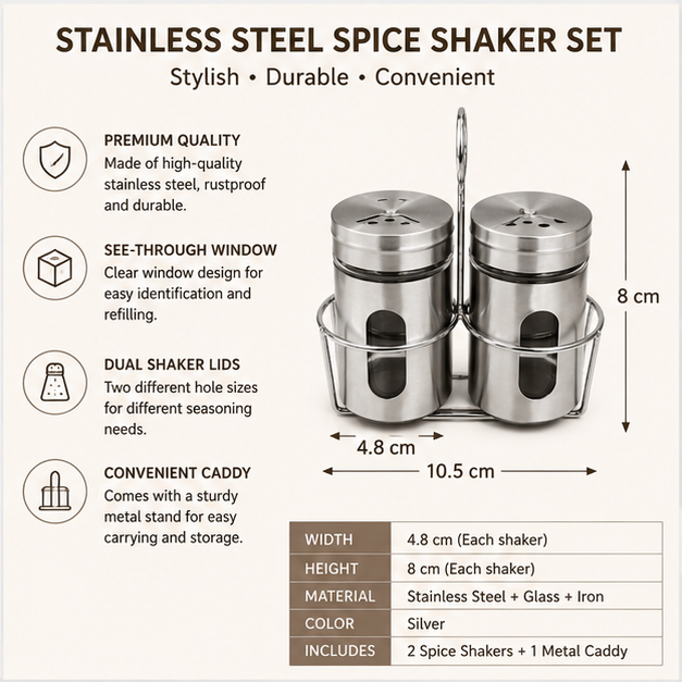 Stainless Steel Seasoning Set of 2 (YM074)