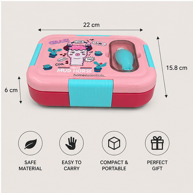 Kids Lunch Box 2 Compartment 800ml Pink (YM2156)