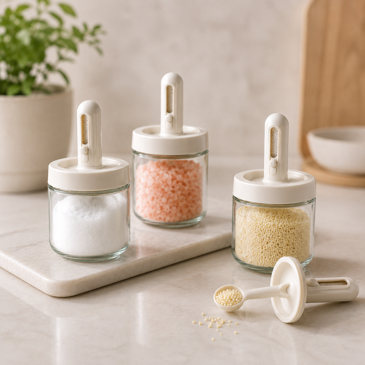 Minimal Seasoning Jar Set – White (YM1260)