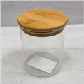 Glass Canister with Wooden Lid for Kitchen Storage (YM1711)