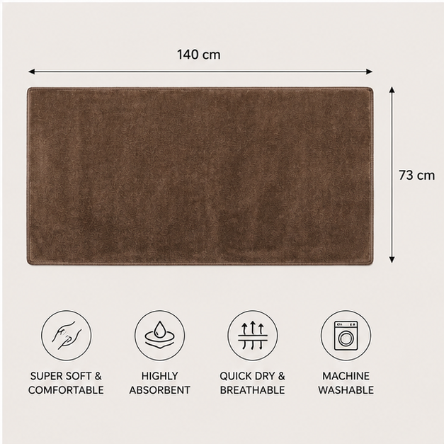 Brown Soft Bath Towel for Daily Comfort (YM2642)